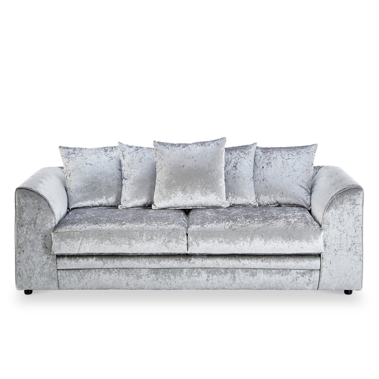 RFCHIC3STRCVSIL-Tamara-Crushed-Velvet-3-Seater-Sofa-Silver-Front1 Tamara Crushed Velvet 3 Seater Sofa - Image 1