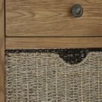 Broadway Oak Console Table with Baskets - Image 11