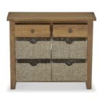 Broadway Oak Console Table with Baskets - Image 13
