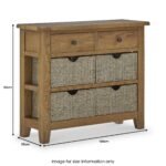 Broadway Oak Console Table with Baskets - Image 15