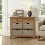 Broadway Oak Console Table with Baskets - Image 2