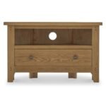Broadway Oak Corner TV Unit with Drawer - Image 3