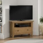 Broadway Oak Corner TV Unit with Drawer - Image 2