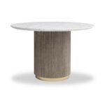 Amelie Grey 120cm Fluted Round Dining Table