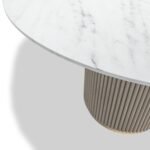 Amelie Grey 120cm Fluted Round Dining Table - Image 3