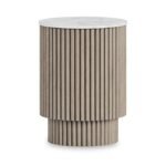 Amelie Grey Fluted Side Table with Door