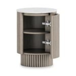 Amelie Grey Fluted Side Table with Door - Image 3