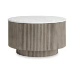 Amelie Grey Fluted Round Coffee Table