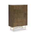 Milo Mango & Marble 5 Drawer Chest - Image 4