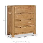 Harvey Oak 2 Over 3 Chest of Drawers - Image 6
