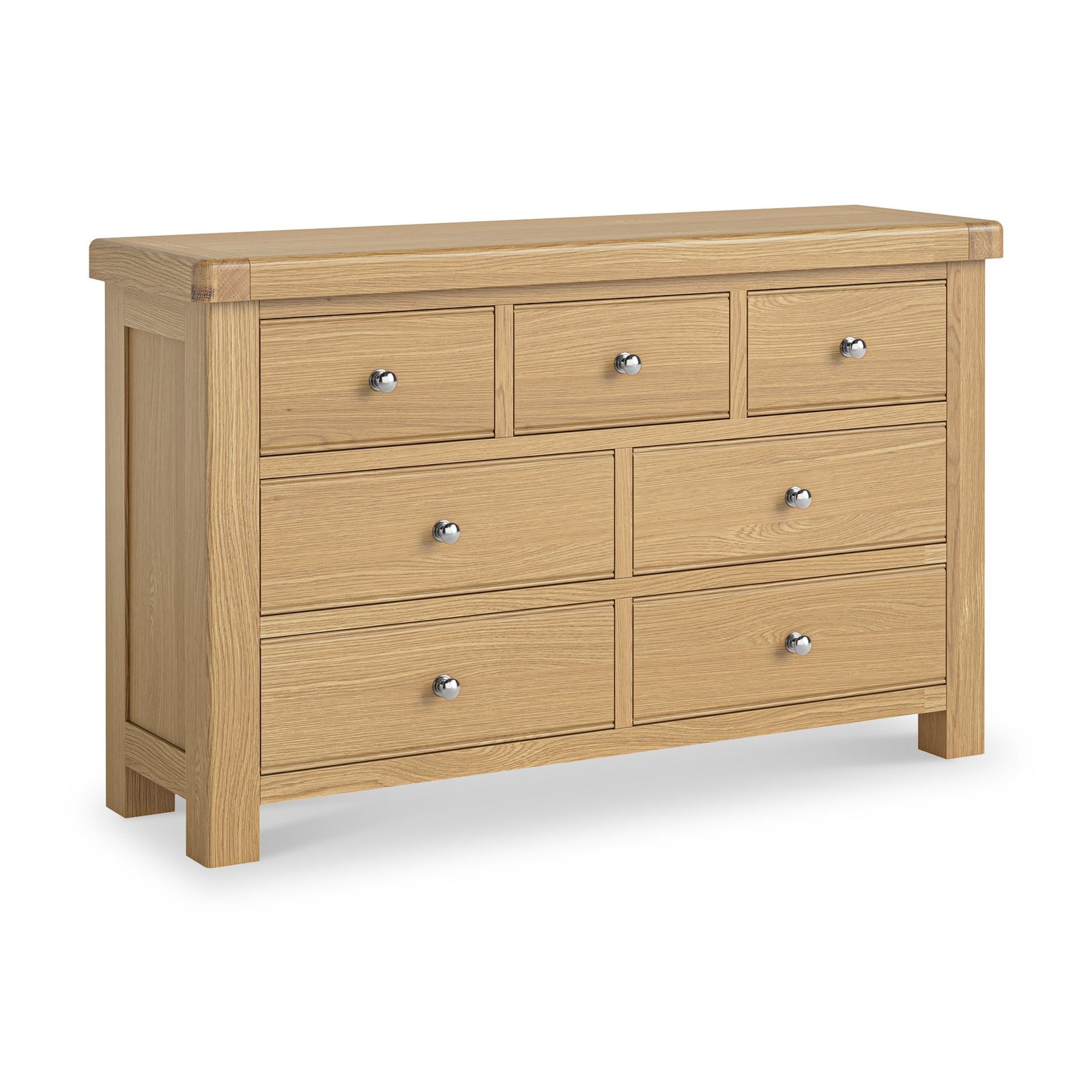 RFCORN7945-Portland-Oak-3-Over-4-Drawer-Chest-Angle1 Portland Oak 3 Over 4 Drawer Chest - Image 1