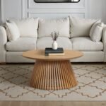 Shorwell Oak Slatted Round Coffee Table - Image 2