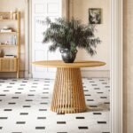 Shorwell Oak 120cm Slatted Round Dining Table - Image 2