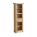 Portland Oak 5 Shelf Slim Bookcase
