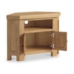 Portland Oak 2 Door Corner TV Unit - Image 4