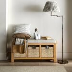 Portland Oak Storage Bench With Baskets - Image 2