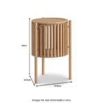 Shorwell Oak Slatted Story 1 Door Side Table - Image 4