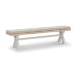 Penzance Stone Grey Cross Leg Bench - Image 3