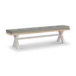 Penzance Stone Grey Cross Leg Bench