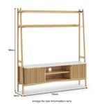 Shorwell Oak & Marble Slatted Large Ladder TV Unit - Image 3