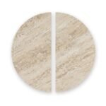 Mylor Travertine Top Half Moon Nest of Tables - Image 3
