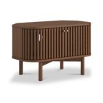 Shorwell Dark Oak Slatted Corner TV Unit