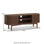 Shorwell Dark Oak 130cm Slatted Small TV Unit - Image 3