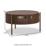 Shorwell Dark Oak Slatted Story 2 Door Coffee Table - Image 3