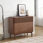 Shorwell Dark Oak Slatted 3 Drawer Chest - Image 2