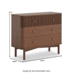 Shorwell Dark Oak Slatted 3 Drawer Chest - Image 3