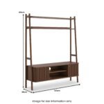 Shorwell Dark Oak Slatted 137cm  TV Ladder Unit - Image 3