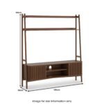 Shorwell Dark Oak Slatted 165cm TV Ladder Unit - Image 3