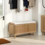 Shorwell Oak Slatted Storage Bench - Image 2