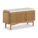 Shorwell Oak Slatted Storage Bench