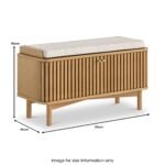 Shorwell Oak Slatted Storage Bench - Image 3