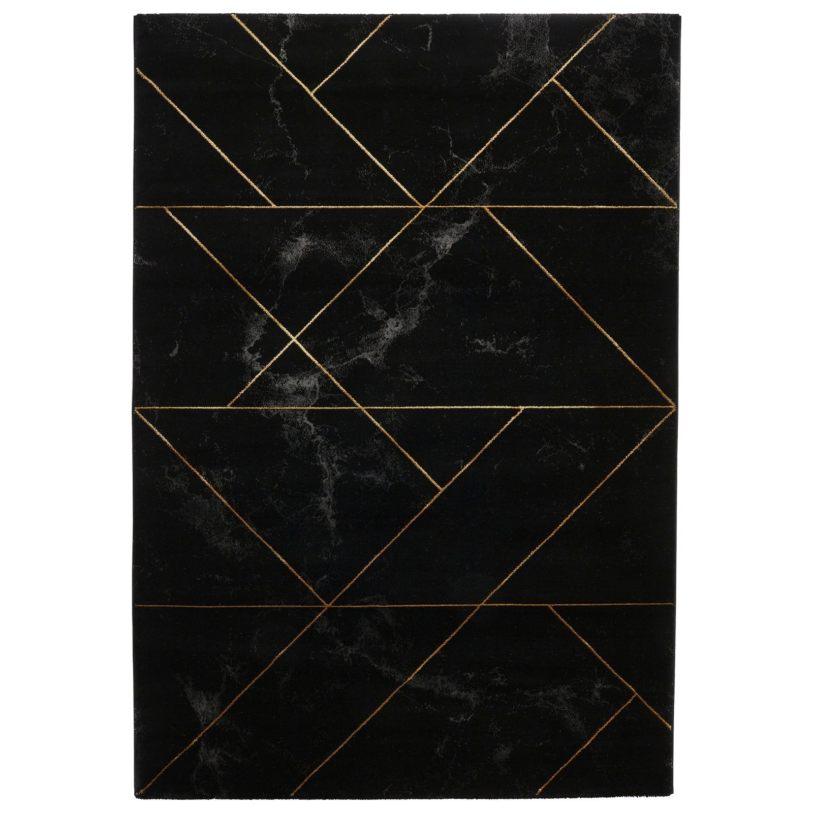 RFCRFT23299BLKGLD-Fenway-Geometric-Patterned-Rug-Black-Gold-Top1 Fenway Black & Gold Geometric Super Soft Rug - Image 1