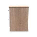 Blakely White & Light Oak 2 Drawer Bedside Cabinet - Image 3