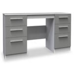 Blakely Grey and White 6 Drawer Storage Desk