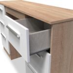 Blakely White & Light Oak 6 Drawer Storage Desk - Image 3