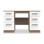 Blakely White & Light Oak 6 Drawer Storage Desk - Image 2