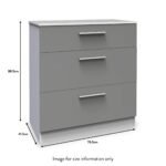 Blakely Grey and White 3 Drawer Deep Chest - Image 4