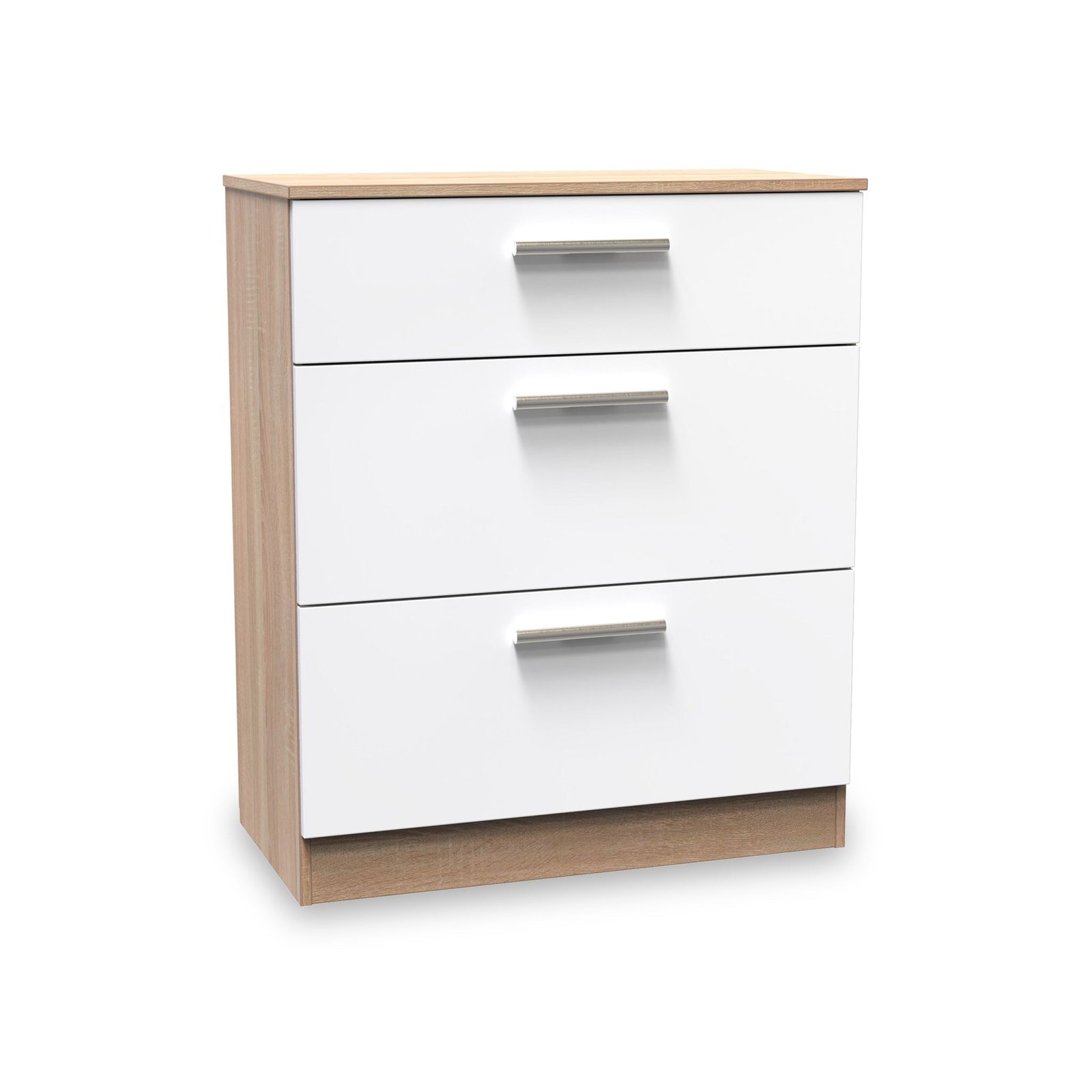 RFCTR049WGB-Blakely-White-Oak-3-Drawer-Deep-Chest-Angle1_408638e7-9788-4d05-b98c-7d0b374f37a1 Blakely White & Light Oak 3 Drawer Deep Chest - Image 1