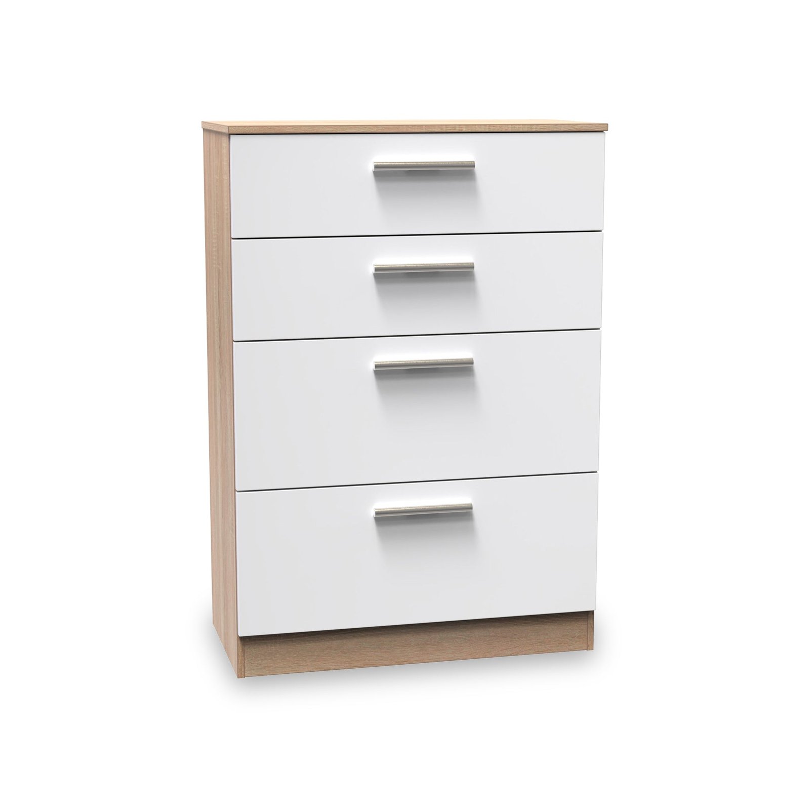 RFCTR050WGB-Blakely-White-Oak-4-Drawer-Deep-Chest-Angle1_3d92abbb-5285-42e8-ad4f-2d75a2d16f8a Blakely White & Light Oak 4 Drawer Deep Chest - Image 1
