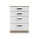 Blakely White & Light Oak 4 Drawer Deep Chest - Image 2