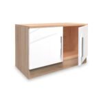Blakely White & Light Oak Compact 2 Door TV Unit - Image 3