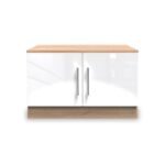 Blakely White & Light Oak Compact 2 Door TV Unit - Image 2
