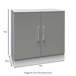 Blakely Grey and White 2 Door Cabinet - Image 4