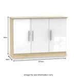 Blakely White & Light Oak 2 Door 3 Drawer Sideboard - Image 3