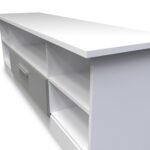 Blakely Grey and White Wide 1 Drawer TV Unit - Image 3