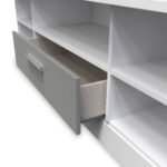 Blakely Grey and White Wide 1 Drawer TV Unit - Image 4